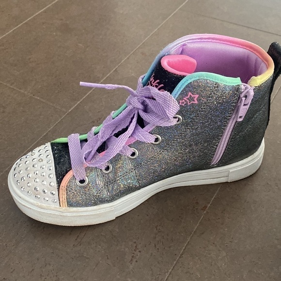 Sketchers twinkle toes high top shoes size 2.5 - Picture 4 of 9